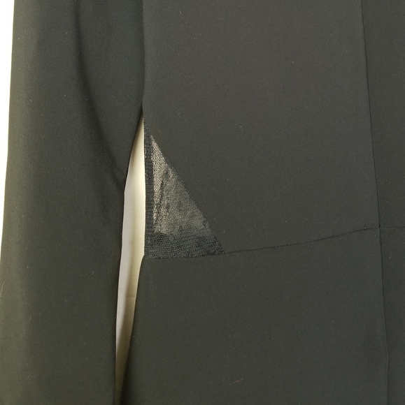 Parker Illusion Dress Black Bell Sleeve Sheath Mesh Stretch Womens Size XS - Picture 9 of 14